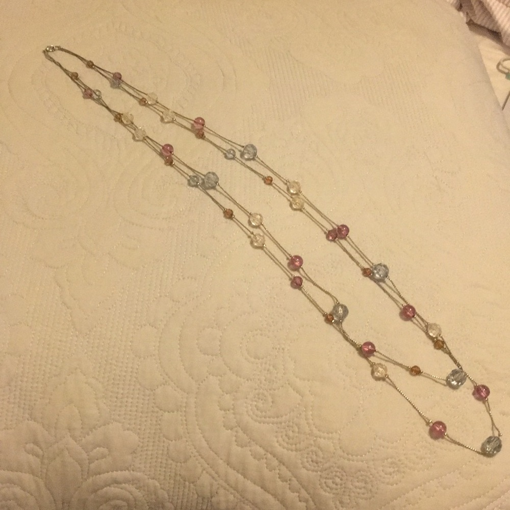 Lavender and light blue long necklace